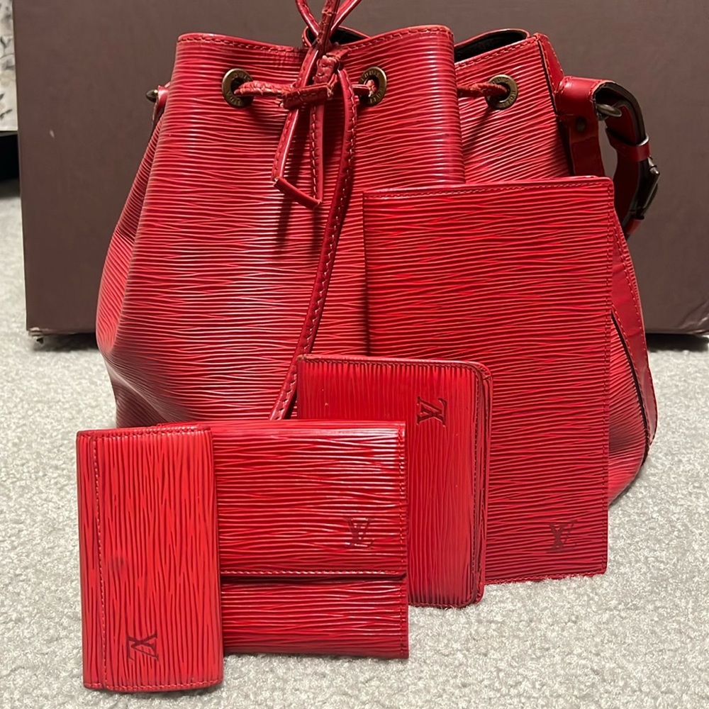 Authentic Louis Vuitton red EPI  bundle of 5pc